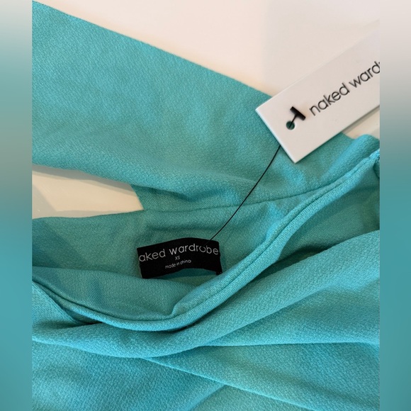 Naked wardrobe👗extra cold shoulder off shoulder cut out long sleeve bodysuit~ S - Picture 11 of 13